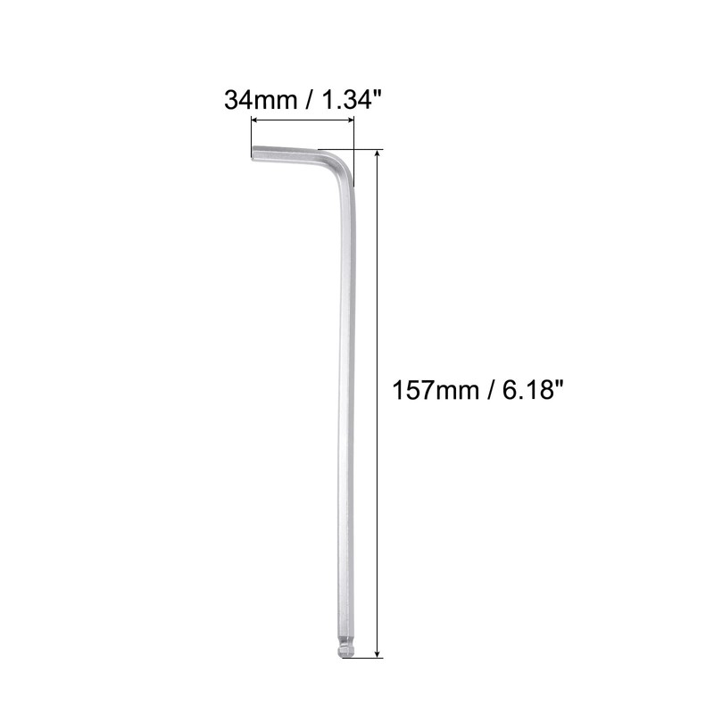 sourcing map 3/16" Ball End Hex Key Wrench, L Shaped