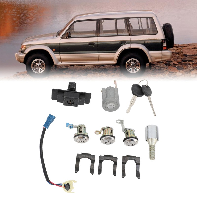 Car Full Lock Cylinder Key Set MR259111 Replacement for Mitsubishi
