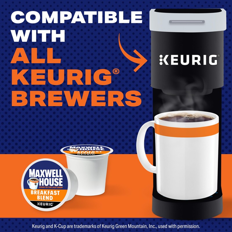 Maxwell House Breakfast Blend Mild Roast K-Cup Coffee Pods, 84