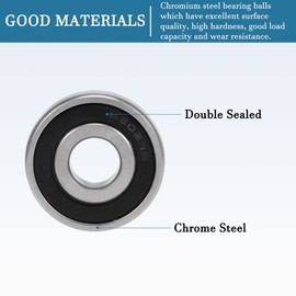 QUARKZMAN 6302-2RS 15 x 42 x 13 mm Ball Bearings x 4 Pieces Chrome Steel Double Sealed with Good Load Capacity for Machines