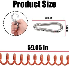 AUCELI Breakaway Trailer Cable, RV Stainless Steel Spring Towing Coiled Safety Wire, Heavy Duty Steel Wire Trailer Safety Rope for Trailer Emergency Camper, Universal Car Accessories (Orange)