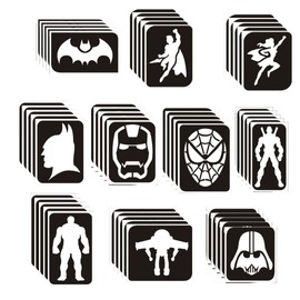 Superhero themed Glitter Tattoo Stencils - Perfect for kids temporary tattoos for Superhero birthday parties and events