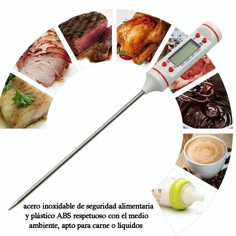 Termometro Digital Cocina Carne Reposteria Chcolate Comida Blanco