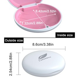 ARGOMAX Aligner Case, Retainer Case Compatible with Invisalign, Braces Box, 1 Piece Orthodontic Box (White + Rose Red Silicone).