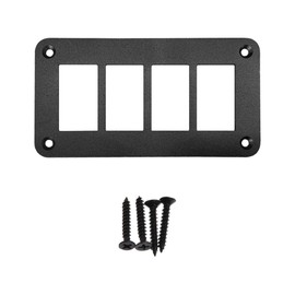 4 Way Rocker Switch Panel, Aluminium Rocker Toggle Switch Housing Bracket, Waterproof Switch Panel Holder with Screws for Car, Marine, Boat, Truck, RV, SUV, ATV, UTV (4 Hole)