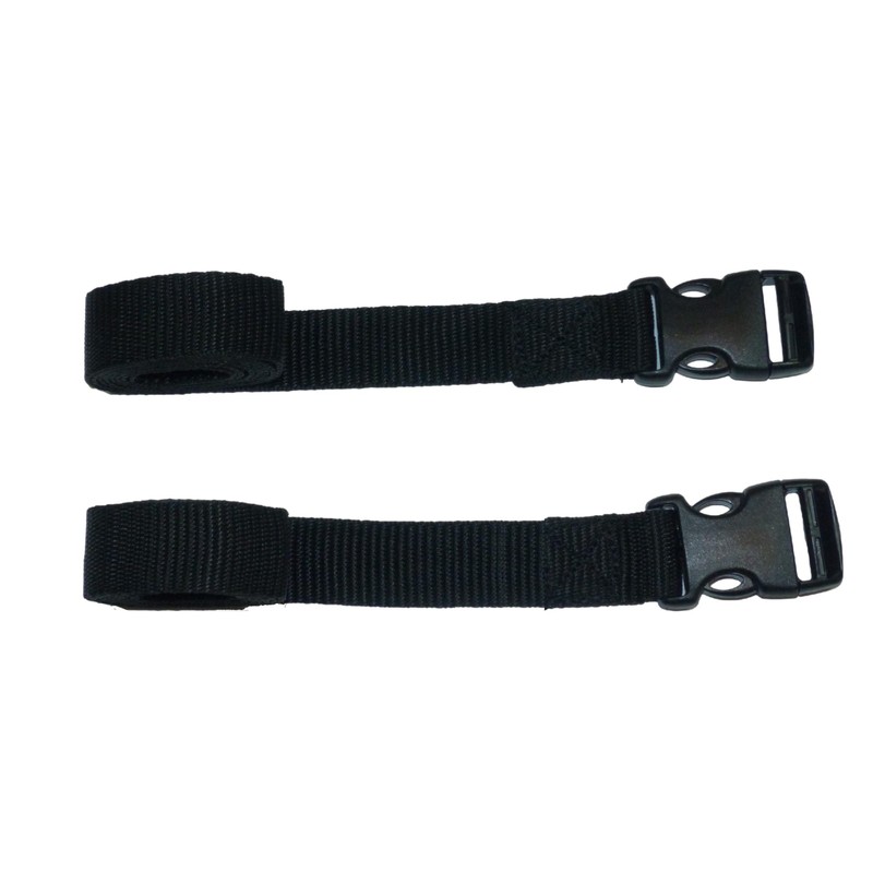 Webbing Strap with Quick Release Buckle, Pack of 2 (Black,