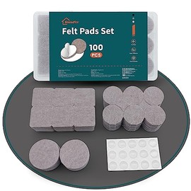 Felt Pads for Furniture Feet 100pcs, shinfly Furniture Pads with Clear Bumper Pads, Floor Protectors for Chair Legs, Rubber Feet for Door Handle, Anti Floor Scratches and Reduce Noise