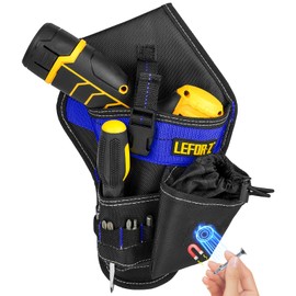 Drill Holster,Heavy-Duty Impact Holster for Tool Belt,Drill Holder,Drill Pouch Fits Most Drills,Black/Blue