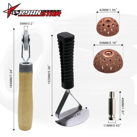 RYANSTAR RACING Tire Repair Set Includes 2500rpm Low Speed Air Tire Buffer Tire Patch Roller Tire Inner Liner Scrapper 3Pcs Tungsten Steel Buffing Wheel 55mm 42mm