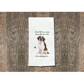 SAINT BERNARD Kitchen Towel - Soft Highly Absorbent - SAINT BERNARD Gifts - Dish Towels for Washing Dishes - Tea Towels - Reusable - Quick Drying - 100% Natural Cotton - Towels For Pet Lovers