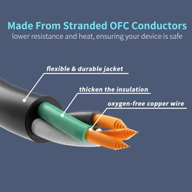 Energeaster 16/3 15 Ft 3 Outlet Extension Cord Outdoor Waterproof, Black Extension Cords with Multiple Outlets, 3 Prong Electrical Cord with Multi Outlet Outside 13A 1625W 16AWG, ETL Listed