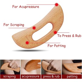 FKYzixeh Wooden Gua Sha Body Massager – Lymphatic Drainage & Cellulite Relief Tool