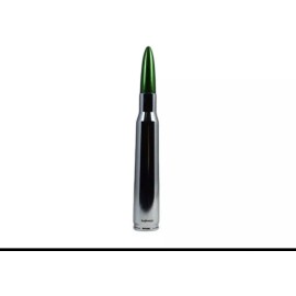 VMS CHROME BULLET ANTENNA WITH GREEN TIP FOR DODGE RAM FITS ALL SCREW ON ANTENNAS