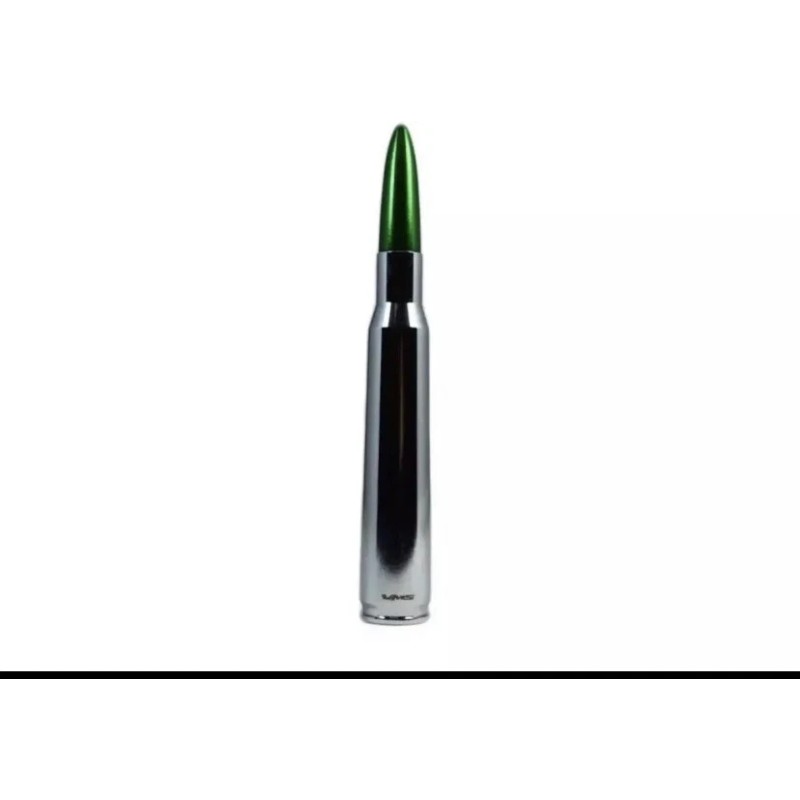VMS CHROME BULLET ANTENNA WITH GREEN TIP FOR DODGE RAM