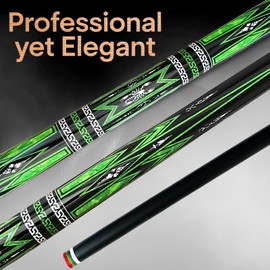 Tai ba cues 2-Piece Pool Stick with case, 13mm Multilayer Leather Tip, 58", Hardwood Canadian Maple Professional Billiard Pool Cue Stick, Fibergalss Shaft, 18, 19, 20, 21 Oz (Selectable)