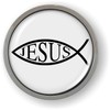 Jesus Fish 3D Domed Emblem Badge Car Sticker Chrome Round