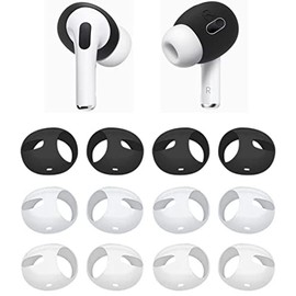 Rqker Fit in Case Eartips Compatible with AirPods Pro 2 2nd Generation 2022, 6 Pairs Anti Slip Soft Silicone Earbuds Covers Ear Tips Fit in Case, Compatible with AirPods Pro 2, Black/White/Clear