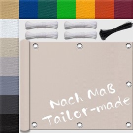 Sun sail with eyelets, waterproof, rectangular, small sun sail, made to measure, UV protection, 95% awning fabric, sold by the metre, square sun protection, wind protection, fabric for balcony,