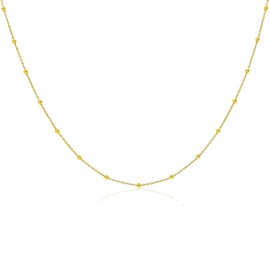 Mary & Jules Women's Gold Necklace Made of Recycled Silver, Gold-Plated, 925 Sterling Silver, Chain Women's Gold, Skin-friendly, Chain Gold for Women Girls, Gold Chain, Sterling Silver