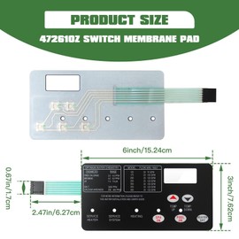 KOGUNXU Switch Membrane Pad 472610Z 42002-0029Z Fit for Pentair MasterTemp Pool and Spa Heater Electrical System