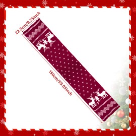 ALLY-MAGIC Christmas Scarf Winter Knitted Scarf Reindeer Snowflake Soft Warm Long Scarfs Xmas Gift Christmas Party for Women Men Girls Xams Gift Y11HSMLWJ