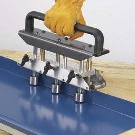 3-Station Edge Roller for Bending Metal Roofing Materials at 0-90° Angle, Large Radius Sheet Metal Bead Roller Bender for Making 1/2-5in (13‑130mm) Bending