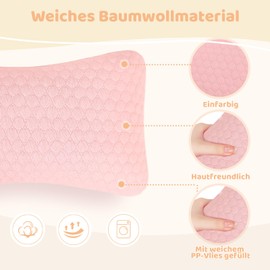 Blublu Park Mini Pillow for Sleeping, 11 x 7 inch Small Nap Pillow for Toddlers, Mini Pillow for Neck, Wrist, Lumbar and Knee, Pet Pillow (Pink - Pack of 2)