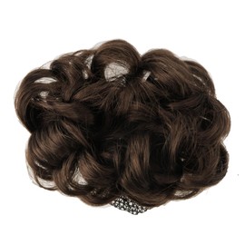 Chignon Wig Barrette with Net Bun Cover, Volume Up, Light Brown