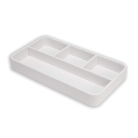 Osco Faux Leather Tray Organiser - White