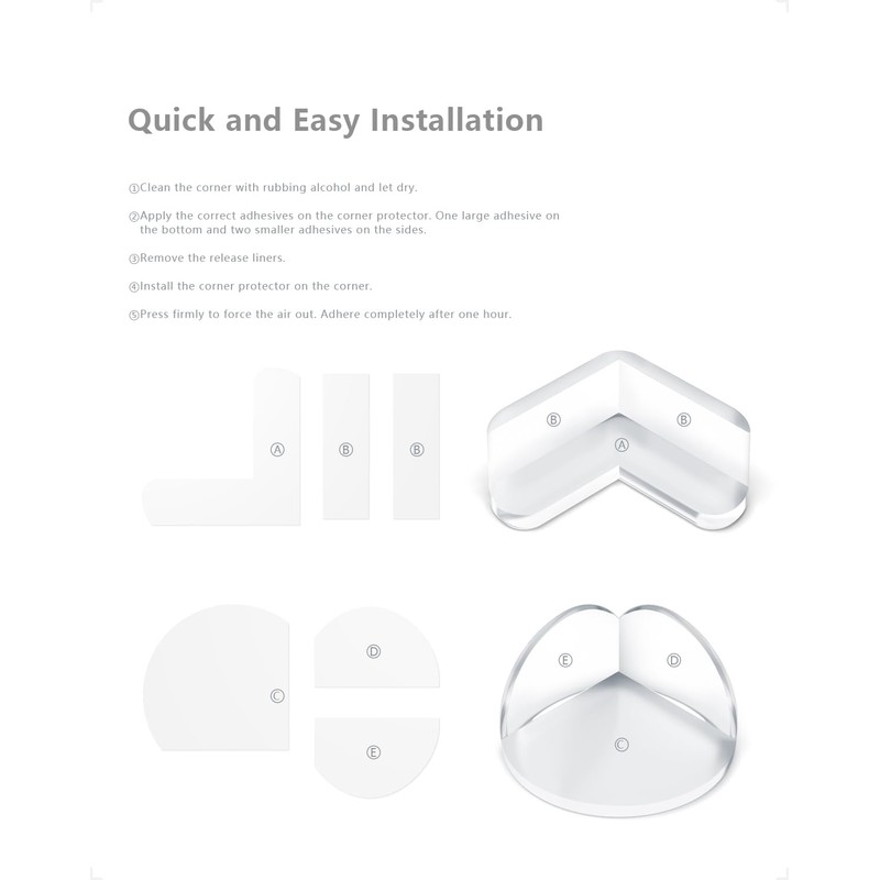 Baby Corner Protectors, Transparent Corner Protection Edges - Pack of