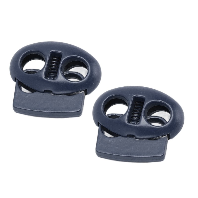 30pcs Metal Cord Lock End Toggle Double Hole Spring Stopper