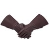 Men's Long Cuff Gauntlets Gloves Piper Drummer Band Gloves (Darkbrown,