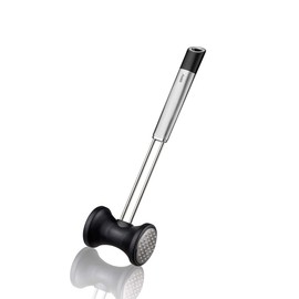 GEFU 29215 Edelstahl Fleischklopfer Primeline - Küchenhelfer zum Klopfen von Fleisch mit glatter und genoppter Seite