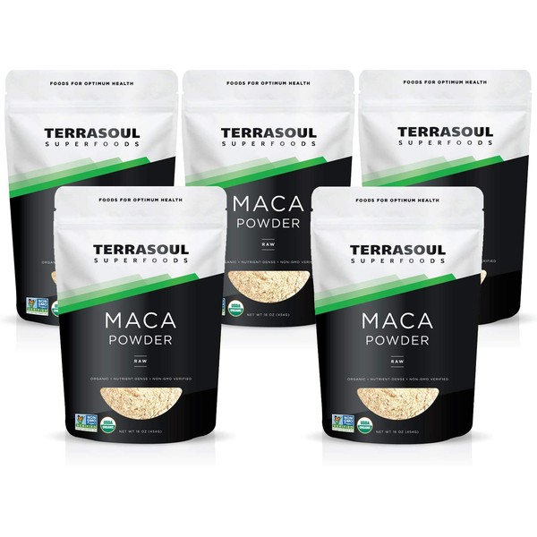 Terrasoul Superfoods Organic Raw Maca Powder, 5 Lbs - Premium Quality | to Support Increased Stamina & Energy