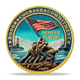 RYUKENLM US Marine Corps Challenge Coin Military Challenge Coins Marine Corps Graduation Token Gift for USMC Navy Veteran
