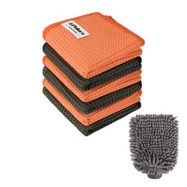 Philorn Car Drying Cloth, 6 + 1 Pieces, Scratch-Free, Car Cleaning Set, Drying Cloths, Car, Microfibre Cloth, Large, Extremely Soft and Absorbent, Multifunctional Cleaning Combination for Motorcycle