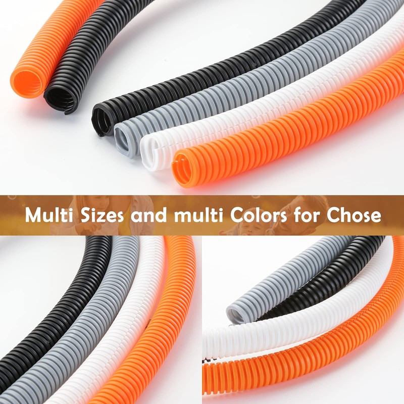 ZhiYo 20FT 1/4” Wire Loom Split Tubing Auto Wire Conduit