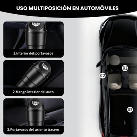2 Pcs Bote de Basura para Carro con 2 Rollos Bolsas,Portátil Cubo de Basura para coche,Mini Cubo de Basura para Coche con Tapa,Accesorios para Auto para Mantener el Automóvil Limpio y Ordenado