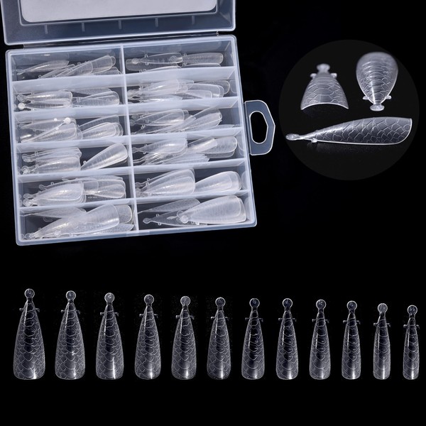 siyuwuro 120Pcs Dual Nail Forms Poly Extension Gel Nails Full