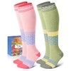 Cotton Compression Socks for Women - 15-20mmHg Cushioned Sole, Soft