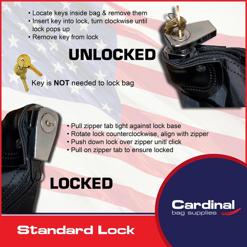 Cardinal bag supplies Large Locking Document Bag with Handles, Security