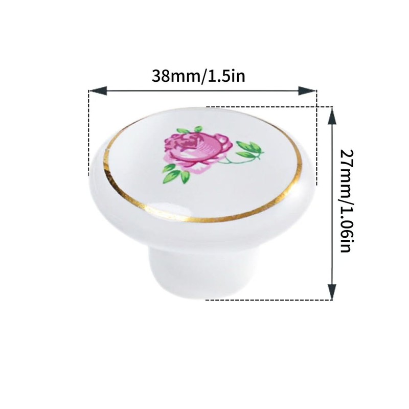 Eledabra Hand Painted Ceramic Knobs Kitchen Cabinet Retro Vintage Door