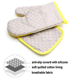 Birthday Gifts for Women, Cute Bear Bee Kitchen Cooking Utensils Set with Wooden Cooking Spoons Bamboo, Oven Mitt Potholder Dish Towels Set Great Christmas Idea for Mom