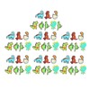 50pcs Shoe Charm Different Shape Dismantling Cartoon Waterproof Decorations for