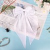 OndderWhite Oversized Hair Bows Satin Hair Bows for Women Large