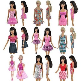 Fat-catz-copy-catz 5x Fashion Doll Clothes Short Dresses for 11.5" Sized Dolls Random Style