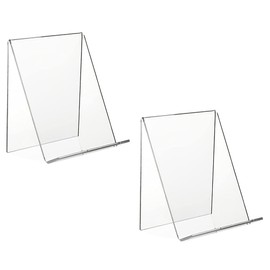 2 Pieces Acrylic Tablet Holder Book Stand Acrylic Display Easel Acrylic Book Easel for Displaying Pictures, Books, Notebooks, Music Sheets(Transparent)