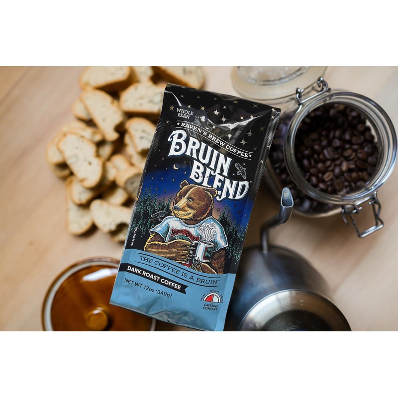 Ravens Brew Whole Bean Bruin Blend, 12-Ounce Bags (Pack of