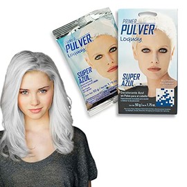 Decolorante en Polvo Azul para el Cabello Primer Pulver Loquay, ayuda a Matizar la Decoloración, para Luces, Rayos, Retoques, Extracciones de Color y 