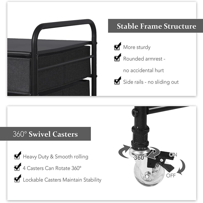 EazeHome Mini Fridge Stand with Storage, Mini Fridge Stand, 2